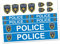 Finest Folia Police Aufkleber Set Sticker für Auto Boot Caravan Bus Bike Fahrrad Dreirad Rutschauto Spielauto Modellbau Helm RC Car Plakette (R023 Police)
