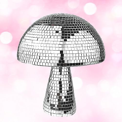 Silber Pilz-Discokugel - Disco Spiegel Glitzer Kugel für Heimdekoration, Bühnenrequisiten, Partyartikel & Zubehör, Schulfeste, Spielzubehör