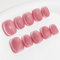 Sun&Beam Nails Handmade Press On Short Round with Fuchsia Pink Cat Eye Design Charm Cute False Nail Tips 10 Pcs (#98 XS)