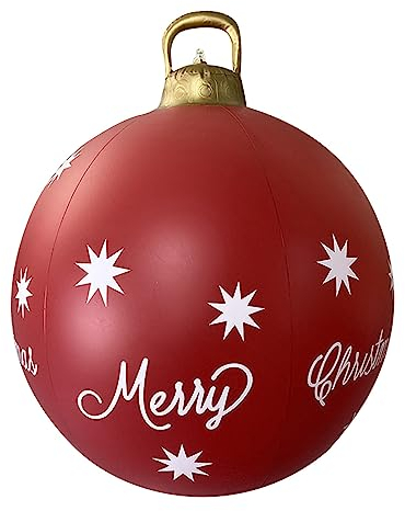 60 cm rote oder goldene Weihnachtskugel im Freien, Weihnachten, festliches, aufblasbare PVC-Kugeln, Kugeln, Ornamente, Geschenk, Weihnachten, Aufblasbarer Sombrero Getränkekühler Größe Circa 50 cm