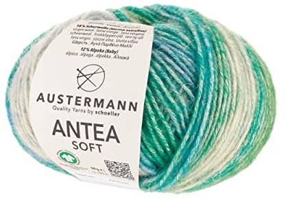 Antea Soft - Farbverlaufsgarn aus einer Baumwolle-Alpaka Mischung - 50g Effektwolle zum Stricken Farbe 03 - Avocado