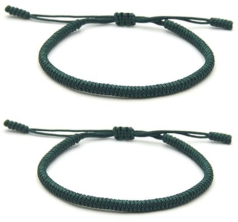 ZYMGUO 2 Portafortuna Braccialetto + Regalo Buddista! Tibetano Amicizia Color Corda Bracciale. Per uomo donna adolescenti. Dimensione regolabile, Fatto a Mano