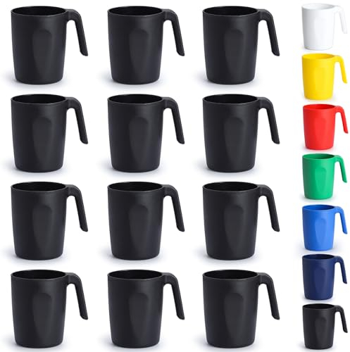 Kyraton Gobelets en Plastique Réutilisables 12 pièces, Incassable et réutilisable Tasses à café de voyage légères Tasses à expresso faciles à transporter et à nettoyer Allant au micro-ondes
