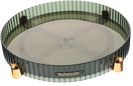 HEMOTON Drehbarer Aufbewahrungstisch Für Kosmetik Und Gewürze Transparenter Organizer Für Schreibtisch Und Badezimmer Mit Großem Fassungsvermögen Für Zuhause Und Büro