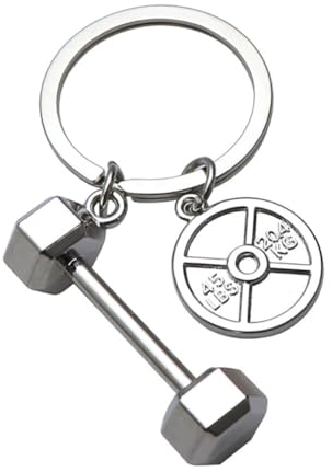 URFEDA Schlüssel Anhänger Hantel Metall Gewicht Fitness Bodybuilding Schlüsselring Autoschlüssel Sport Schlüsselanhänger Kraftsport Schlüsselanhänger Schlüsselring Auto Anhänger Geschenk für Männer