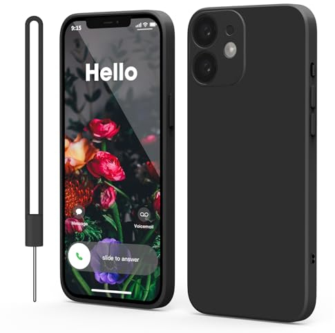 Andwing für iPhone 12 Mini Hülle [Rot] – Premium Silikon-Hülle mit Rundumschutz, Kratzfester Mikrofaser-Innenfutter & Kameralensenschutz-Schwarz