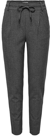 ONLY Damen Onlpoptrash-Dell Easy Mel Pant TLR Hose, Dark Grey Melange, S / 32L EU