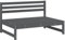 vidaXL Garten Ecksofa, Modular Gartenmöbel, Sofa Lounge Sessel für Garten Terrasse Balkon, Gartensofa Gartensessel, Grau Massivholz Kiefer