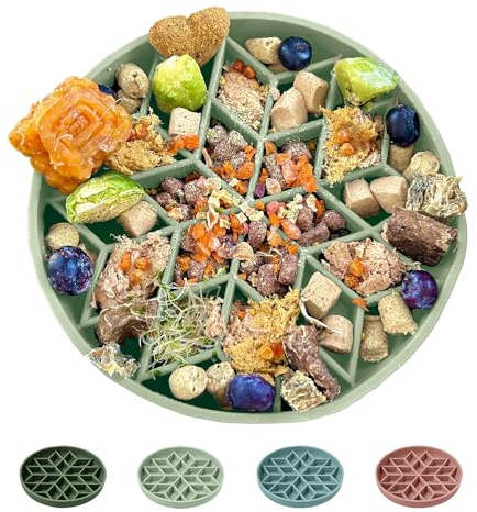OHMO Gamelle Anti-glouton pour Chien, Chat, Chiot, Alimentation Saine, arrête Les ballonnements, en Silicone antidérapant et respectueux de l'environnement, Forme de Losange