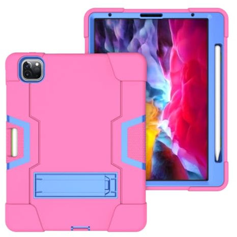 Protection des tablettes Protection Case Compatible With iPad Pro 12.9 （2018/2020/2021/2022）Case With Pen Slot Tablet Silicone Case With Kickstand, Heavy Duty Shockproof Shell Rugged Protective Cover