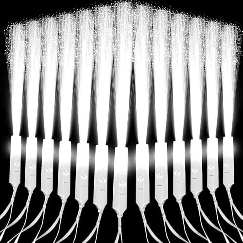 Lot de 52 baguettes en fibre optique à LED pour mariage, club, carnaval, fête, anniversaire, concerts