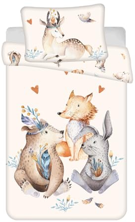 Jerry Fabrics Waldtiere Baby Bettwäsche-Set 100 x 135 cm