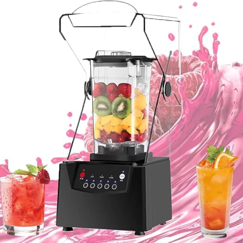 GYQSSD Batidora Eléctrica De Pie 1800 W, Licuadora Comercial De 2 L con 5 Preajustes, Trituradora De Hielo con Cuchilla De 17000 RPM, para Triturar Hielo, Batidos Y Puré
