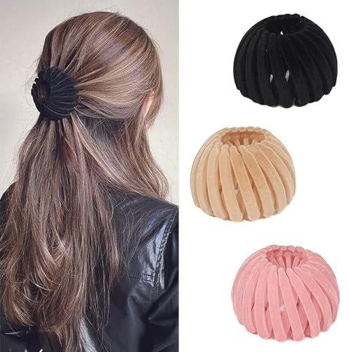 katmerio Haarspangen für Damen, 3 Stück Große Haarclips Haargreifer, Vintage Vogelnest Haarklammern, Rutschfeste Haarspangen, Haar Accessoire Haarschmuck für Mädchen Damen
