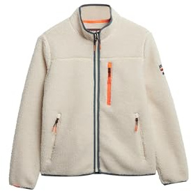 Superdry Damen Outdoor Sherpa-Fleecejacke Ecru 40