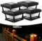 CREATESTAR Solar Pfostenkappen Licht 4 Stück, Solar Pfostenleuchte Außen mit IP65 Wasserdicht, Warme Licht Zaunpfosten Lampe Säulenlampe Decor für Holzpfosten Terrasse Patio