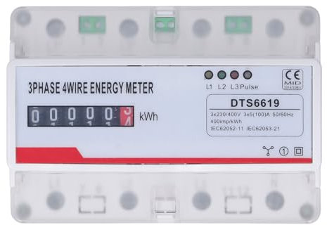 Heimenergiemonitor, 3-Phasen-4-Draht-Stromverbrauchsmessgerät 230 V 400 V mit Impulsausgangsanzeige für den Privaten, Gewerblichen und Industriellen Einsatz
