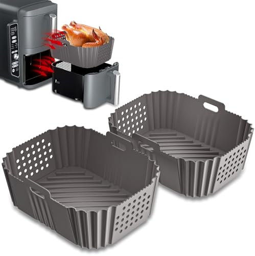 HONYAO Accessoires Air fryer pour Ninja Double Stack XL, 2 Pièces Moule Silicone Sans BPA Accessoires Friteuse Sans Huile compatible avec Ninja SL400EU/9,5 L SL400EUCP/9,5 L Friteuse à Air