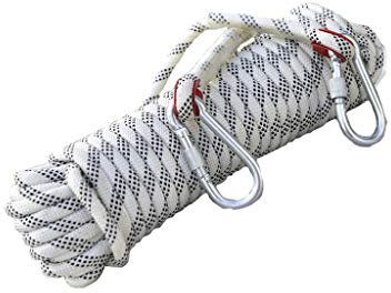 Outdoor Climbing Rope 16mm Thick Safety Rope Wear resistant Nylon Rope for Escaping Life Saving and Fire Rescue Multi size Options Available (10mm 12mm 14mm 16mm) White Color 20m Length