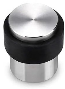 Round Solid Door Stop 30 x 40mm Satin Stainless Steel Fixing & Wall Plug Included