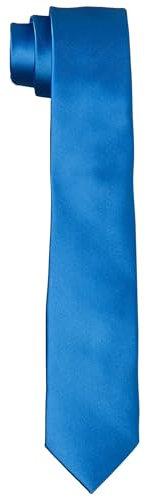 DonDon Krawatten für Herren handgefertigt Seiden-Look 6 cm Krawatte Blau
