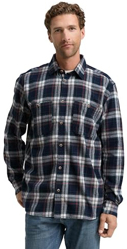 TOM TAILOR Herren 1047337 Comfort Fit Flanell-Hemd mit Karomuster