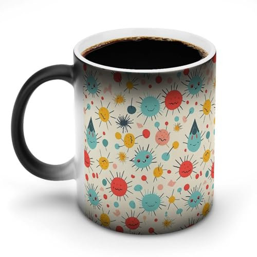 QMNVBDS Tasse à café à motif mignon qui change de couleur - Tasse à café amusante en céramique - Tasse à café fantaisie à changement de chaleur - Tasse en céramique amusante - Tasses mignonnes
