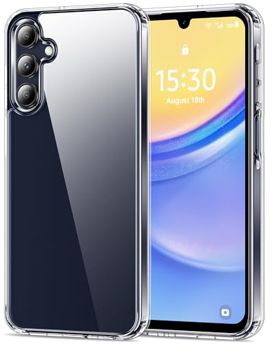 HOOMIL Hülle für Samsung Galaxy A15 4G/5G, Anti-Vergilbung, Transparent | Stoßfest, Militärschutz, Durchsichtige Kratzfeste Rückseite