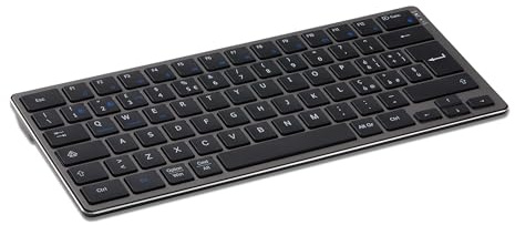 Amazon Basics Tastiera wireless per tablet, portatile, compatibile con PC, MacOS, laptop, smartphone, tablet