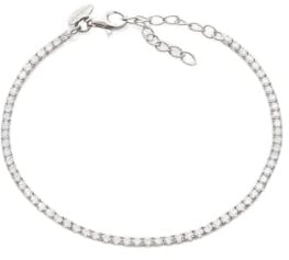 Weißes Tennisarmband aus Edelstahl mit 5A-Zirkonia, elegantes Schmuckstück für Damen und Herren, verstellbare Größe 16 + 4 cm, antiallergisch, edle Geschenkidee, Qualität Made in Italy