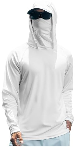 HSUAYEUD Hommes Sweats à Capuche Anti Uv UPF 50+ Protection Solaire T-Shirt à Manches Longues Sweats à Capuche à Séchage Rapide D'extérieur Chemise