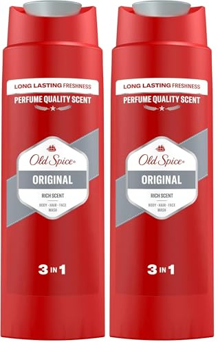 Old Spice Original 3-in-1 Mehrzweck-Shampoo für Haar, Gesicht und Körper 250 ml, langanhaltende Frische, Duft von Parfümqualität, Tiefenreinigung (Packung mit 2)