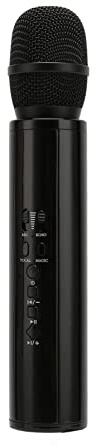 Cryfokt Drahtloses Karaoke-Mikrofon, Rauschunterdrückung, Stereo-Handmikrofon mit Hall für Handy-Karaoke-Live-Software, Lithium-Batterie 2000 MAh (Black)