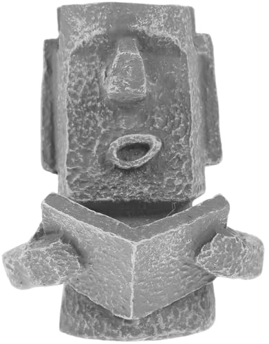 VICASKY Moai-Brillenständer: Witziger in Form einer Osterinsel-Statue aus Kunstharz mit realistischer Steinstruktur für Schreibtisch, Nachttisch oder Büro
