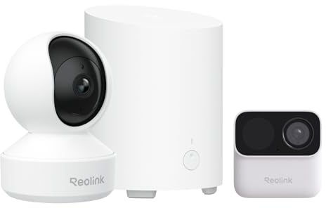 Reolink E1 Pro 5MP + Argus MagiCam + Home Hub Mini | 3K WLAN Indoor Kamera mit Auto-Tracking & kabellose Außenkamera mit KI-Erkennung, IR Nachtsicht und lokalem Speicher