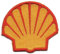 SHELL Sponsoren Aufnähers / Iron on Patch 'SHELL' (1 Stück, Medium (5.5 x 5.5 cm), orange und weiss, Strassstein, Eisen-auf-Bügel-Patch)