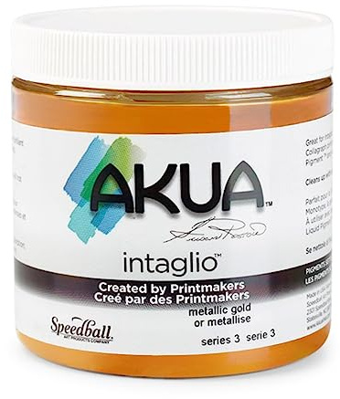Akua : Intaglio Ink : 8oz : 236ml : Metallic Gold