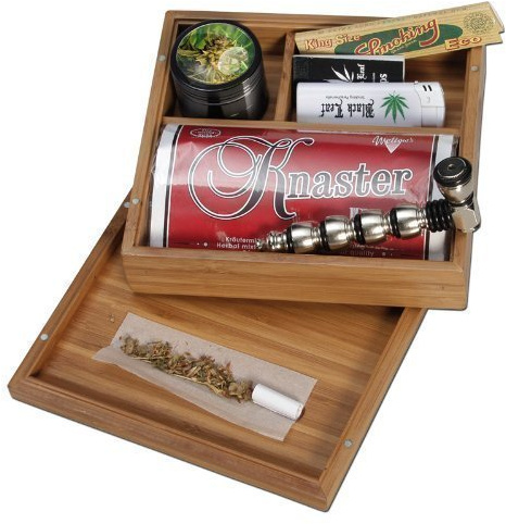 Black Leaf Tabak-Box aus Bambus 175x160x60mm
