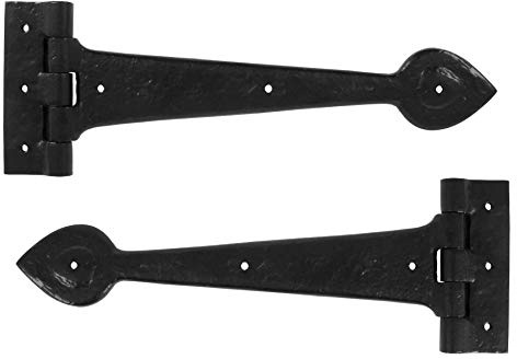 From The Anvil Black Textured 12 Inch Cast T Hinge (Pair)