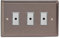 Varilight 3-Gang 1-Way Remote/Tactile Touch Control Master LED Dimmer 3 x 0-100W (Max 10 LEDs) Pewter JRE103