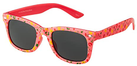 Ultra Pink Floral Kids Sunglasses - UV400 Protection Retro Classic Style Shades for Boys & Girls, Ages 3 to 10 with Carry Pouch