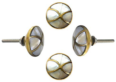 Perilla Home Set of 4 Mop Grey Knobs Kitchen Cabinet Cupboard Door Knobs Dresser Furniture Wardrobe and Drawer Pull