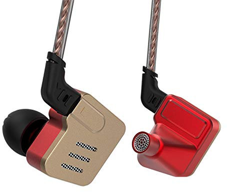 J&R KZ BA10 - Auricolari in metallo, 5 BA bilanciati, con driver HIFI, per basso, monitor auricolare, con cancellazione del rumore, senza microfono, colore: rosso