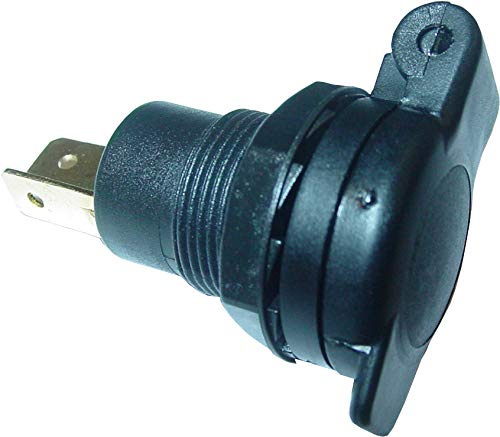 KZF Normsteckdose, Einbausteckdose, 12mm mit Klappe, 12V-16A, 24V-8A, D3CP