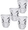 Boland 71996 Lot de 4 verres à liqueur en plastique transparent 50 ml Halloween fête à thème tête de mort
