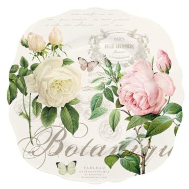 Easy Life Coffret 1 Assiette Festonnée D20 cm en Porcelaine Fine Jardin Botanique - 1176JARB - Easy Life