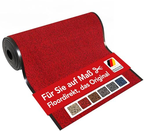 KARAT Schmutzfangmatte Sky - Türmatte mit meliertem Flor für den Eingangsbereich (200x250 cm, Rot)
