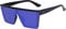 FOURCHEN Quadratische, übergroße Sonnenbrille für Damen und Herren, modisch, flaches Oberteil, großer Rahmen (blue silver)