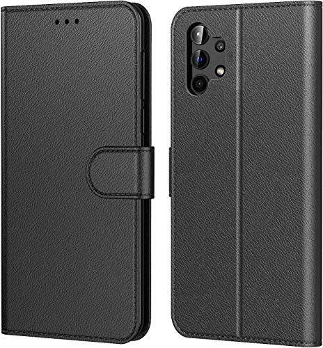 Tenphone Coque pour Samsung Galaxy A32 4G (Pas pour 5G), Pochette Protection Etui Housse Premium en Cuir PU,Fermeture Magnétique,Flip Case Compatible avec Samsung A32 4G (Book Noir)