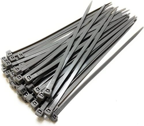 Silver/Grey Cable Ties Different Sizes Short Long Heavy Duty Premium Ties (25, 200mm x 2.5mm)